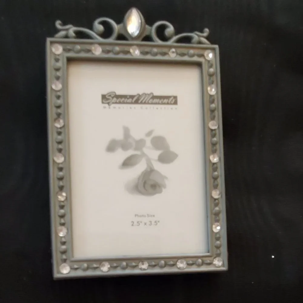 Two Black Gray and Jewels Picture Frames